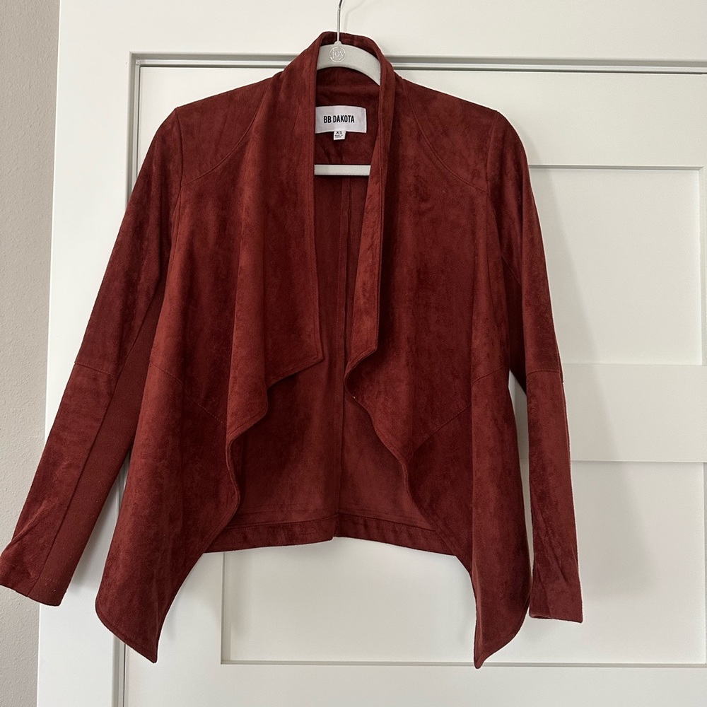BB Dakota Drape Front Faux Suede Jacket